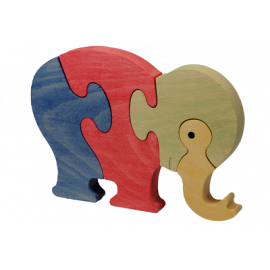 Puzzle en bois prénom éléphant personnalisé