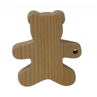 Sujet Baptême Nounours en bois