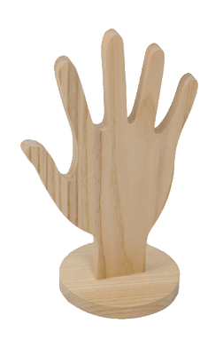 La main Porte Bagues en bois