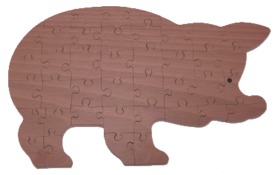 Puzzle en bois Cochon