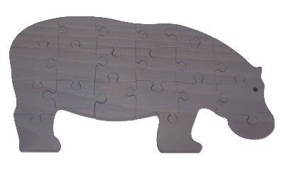 Puzzle en bois Hippopotame