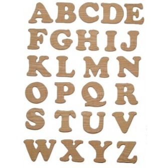 Lettres en bois découpées 5 cm