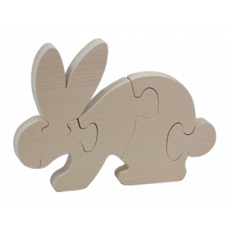 Puzzle Lapin en bois brut