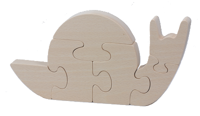 Puzzle Escargot en bois brut