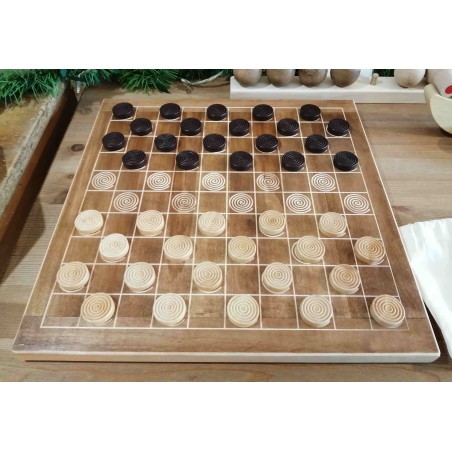Le jeu de dames en bois