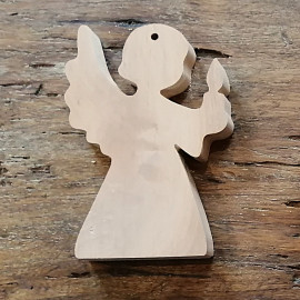 Ange bougie de Noël en bois