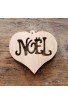 Coeur Noël en bois décoration sapin