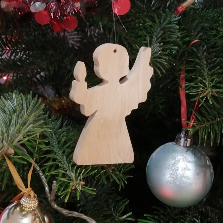 Ange bougie de Noël en bois