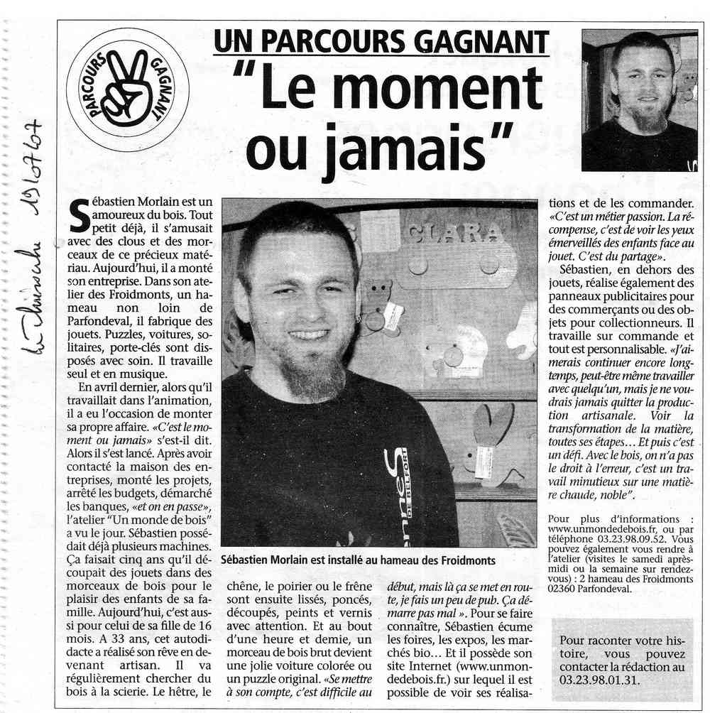 Article paru dans La Thiérache en juillet 2007