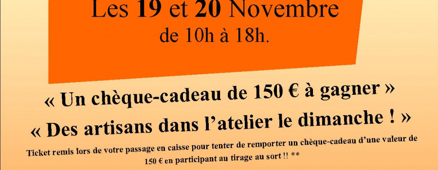Portes Ouvertes les 19 et 20 Novembre 2022